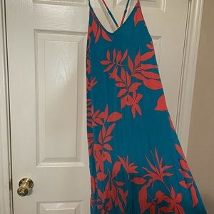 Old Navy, L, Coral and Blue, Beach Dress, Like New